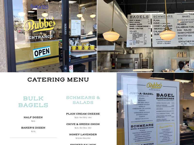 Bubbe's Bagels Menu