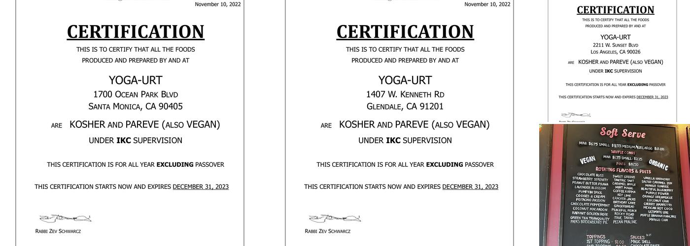 Yoga-urt Menu