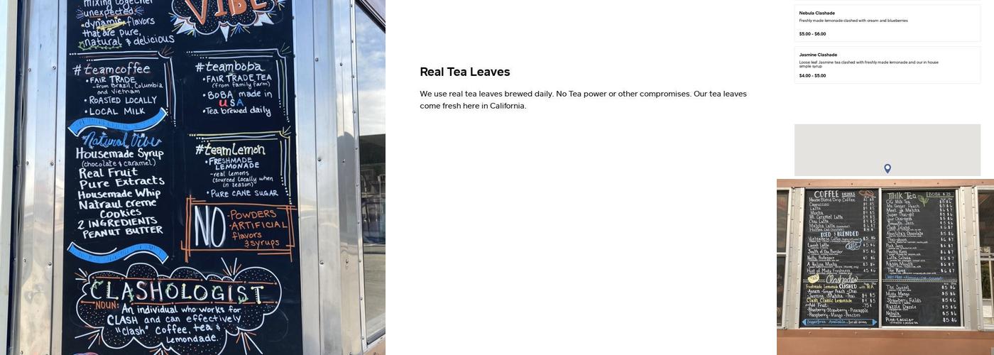 Clash Coffee Boba Lemonade Menu