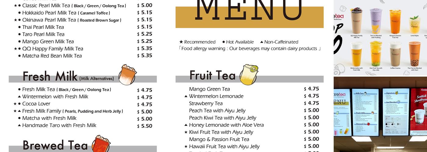 Sharetea Menu