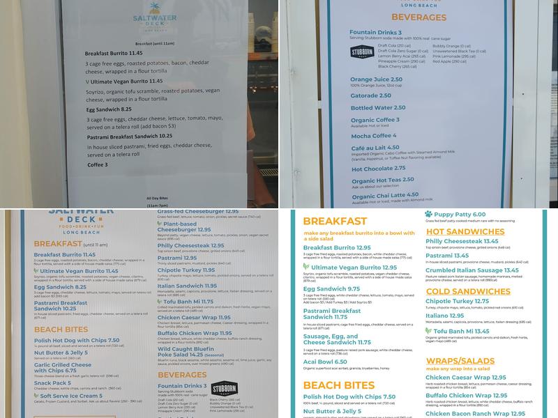 SALTWATER DECK Menu