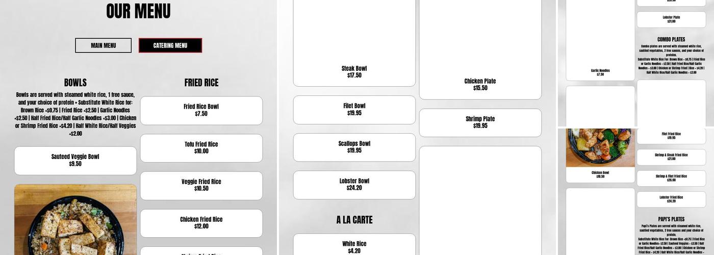 HIBACHI PAPI Menu