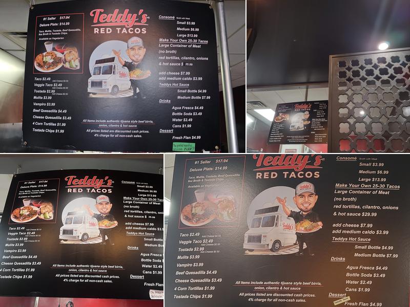 Teddy's Red Tacos Anaheim Menu