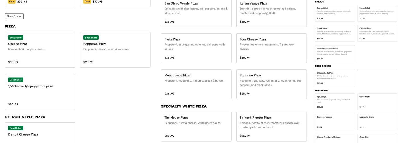 Rogers Pizzerolo Italian grill Menu