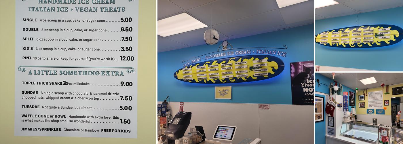 Pacific Beach Ice Cream Co. Menu