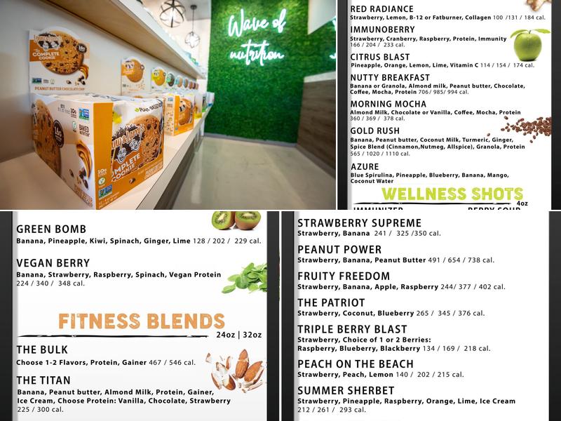 Pacific Coast Health Smoothie Menu