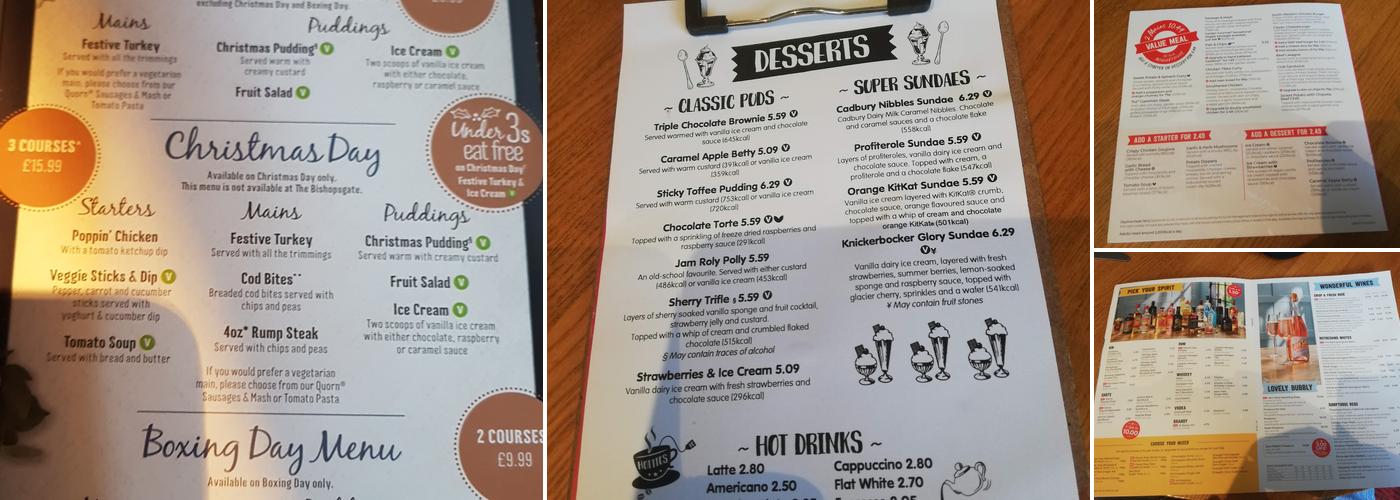 The Red Lion Table Table Menu