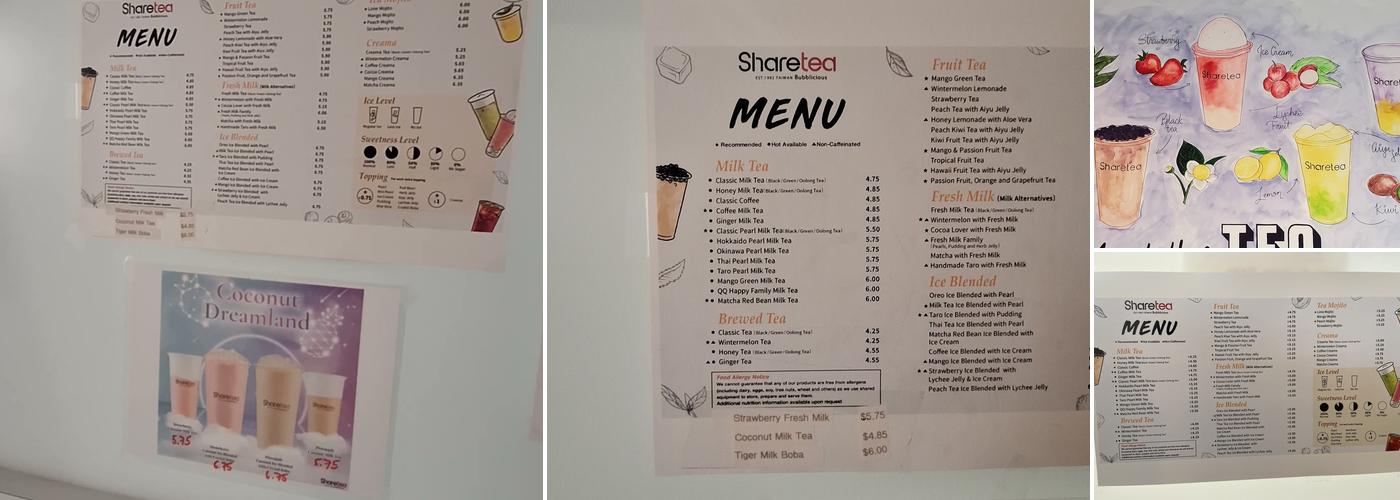 Sharetea Menu