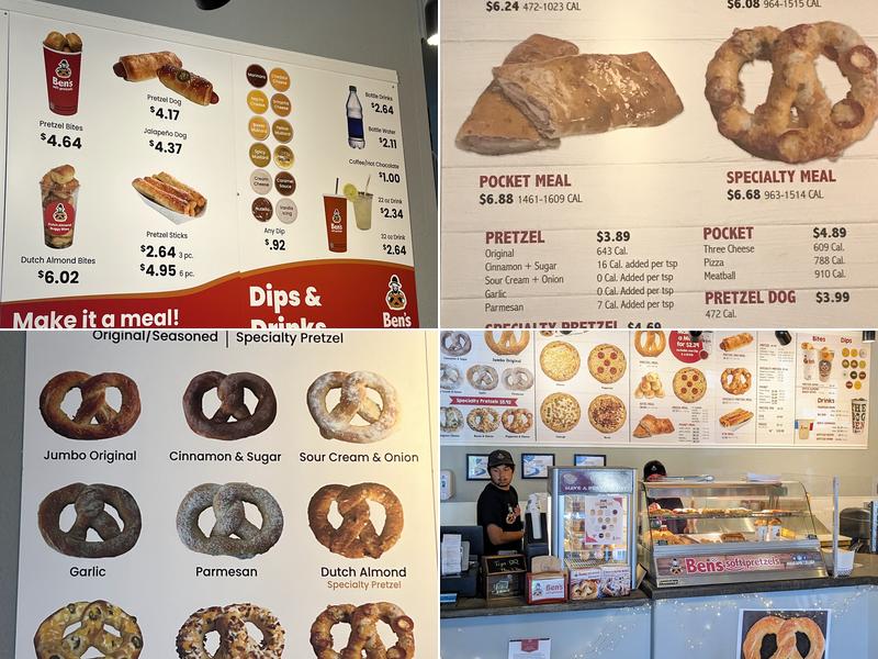 Ben's Soft Pretzels Menu