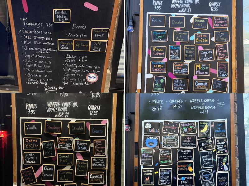 High Hopes Ice Cream Menu