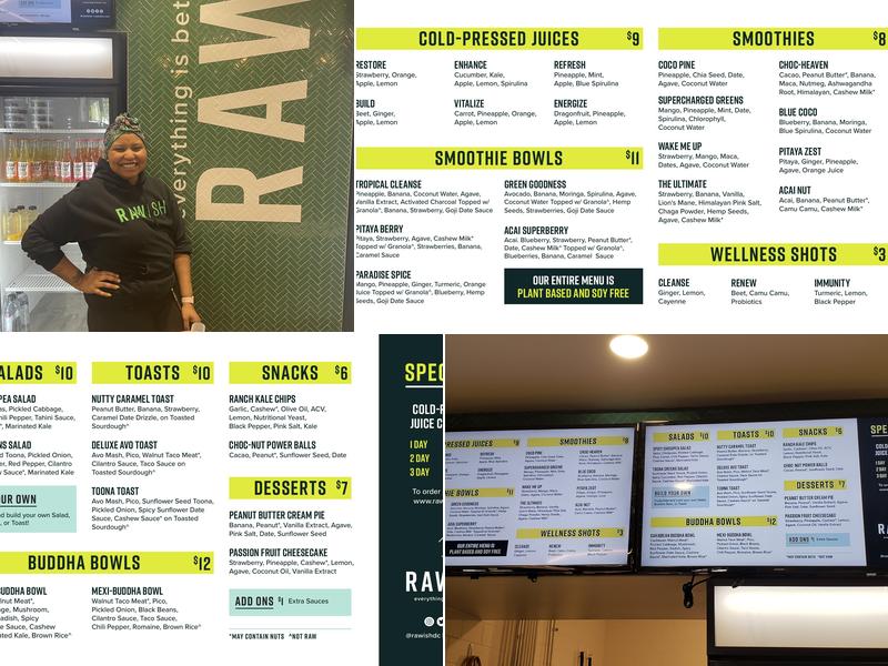 Rawish Menu