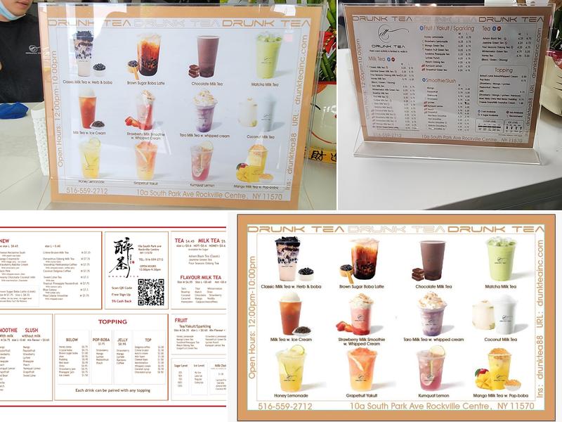 Drunk Tea Menu