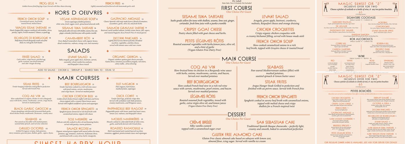 Levant on Smith Menu