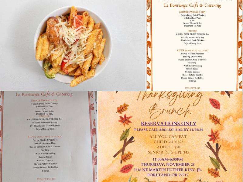 Le Bontemps Café & Catering Menu