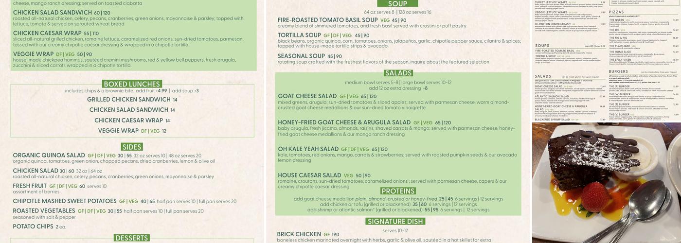 bellagreen Menu