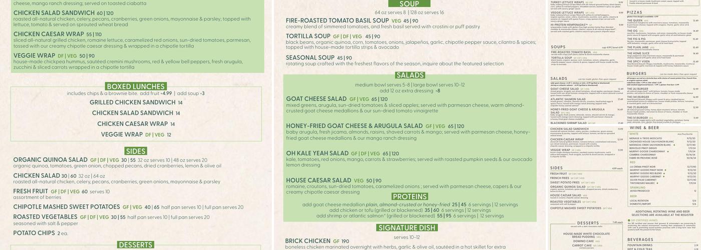 bellagreen Menu