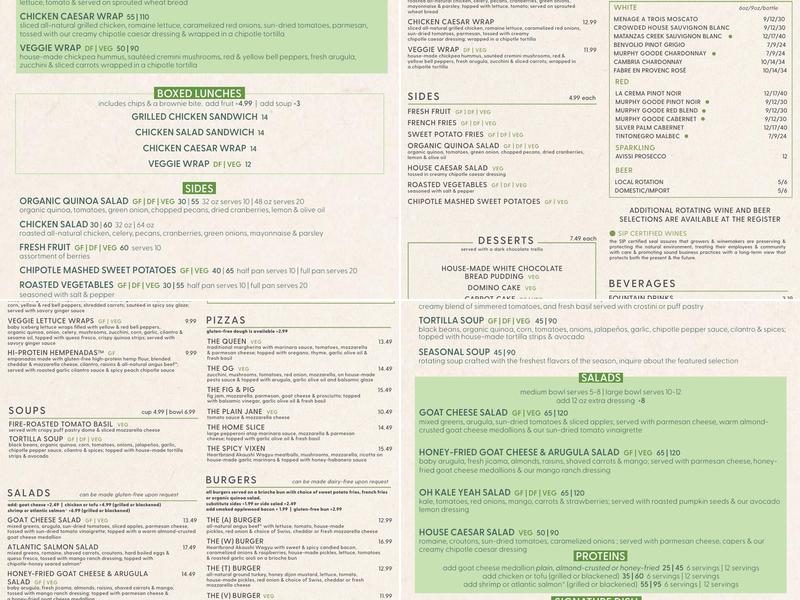 bellagreen Menu