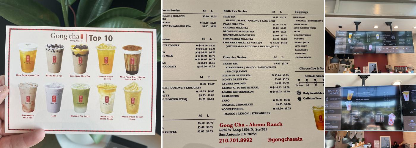 Gong Cha Menu