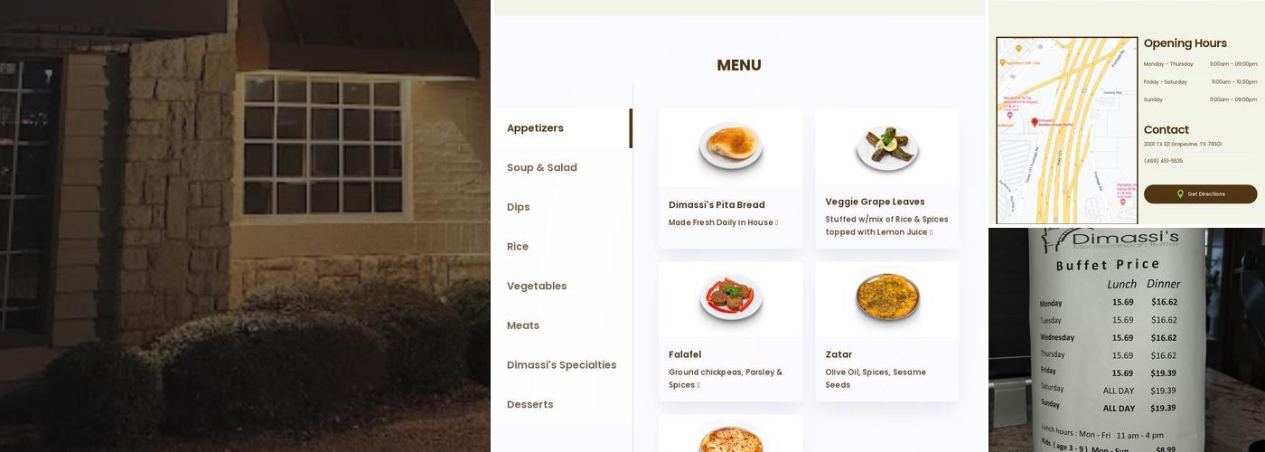 Dimassi's Mediterranean Buffet Menu