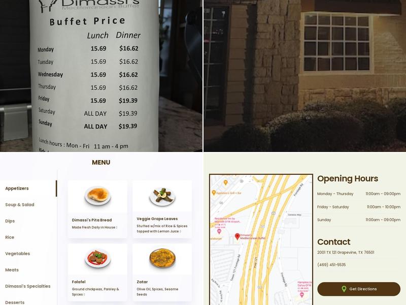 Dimassi's Mediterranean Buffet Menu