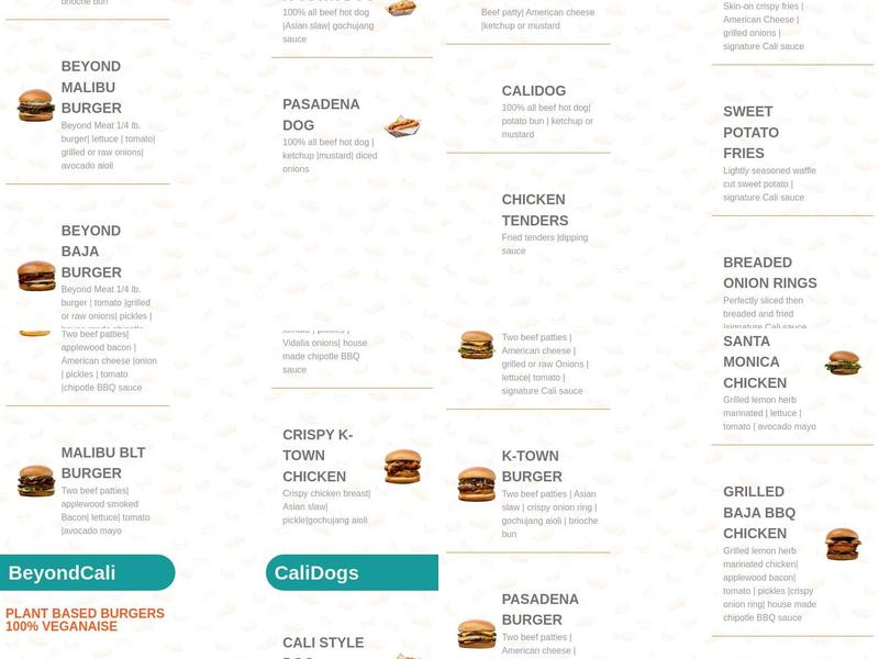 CaliBurger Shoreline Menu