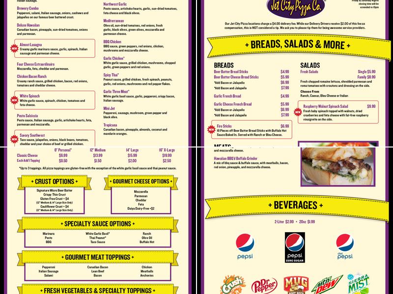 Jet City Pizza Menu