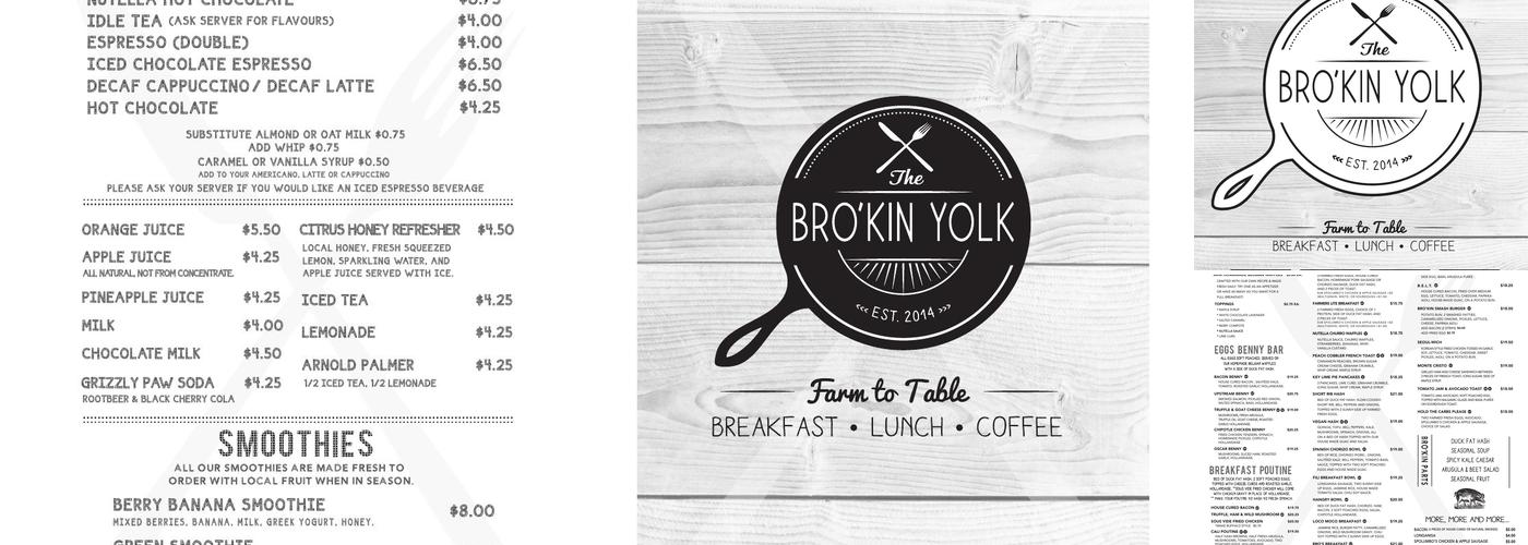 The Bro'Kin Yolk Menu