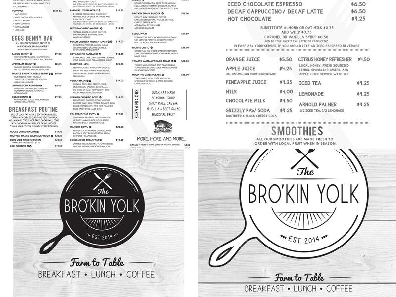 The Bro'Kin Yolk Menu