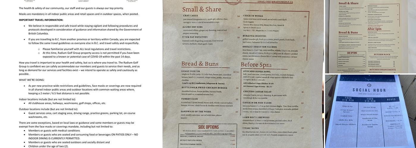Elevations Modern Dining @ The Springs Menu