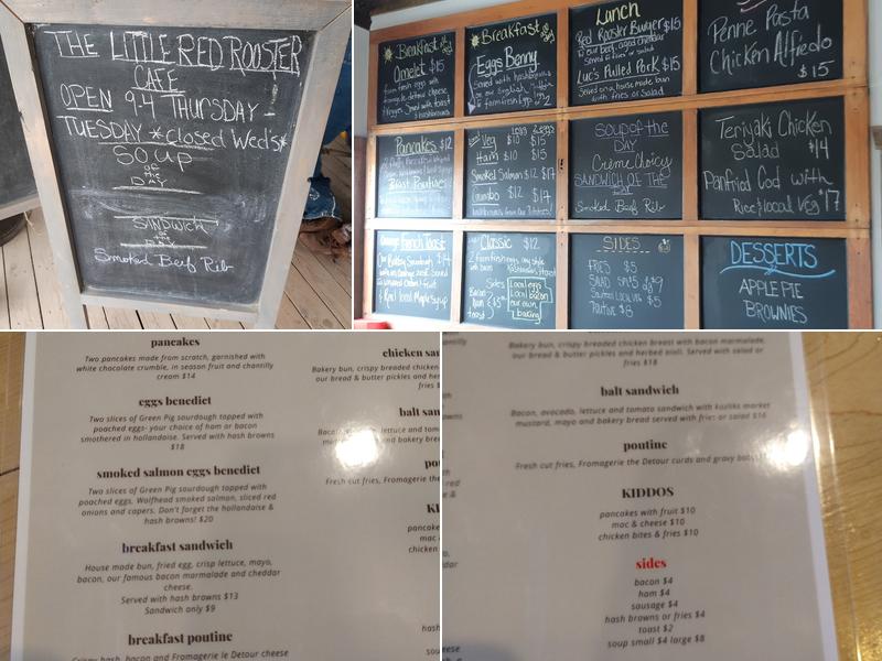 The little red rooster café Menu