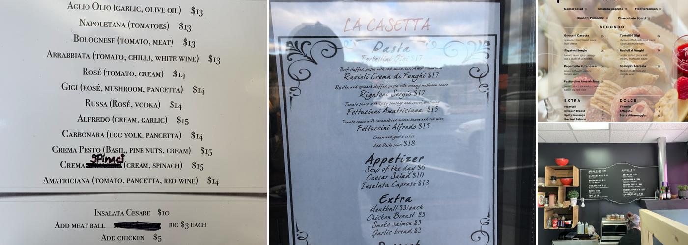 La Casetta Menu