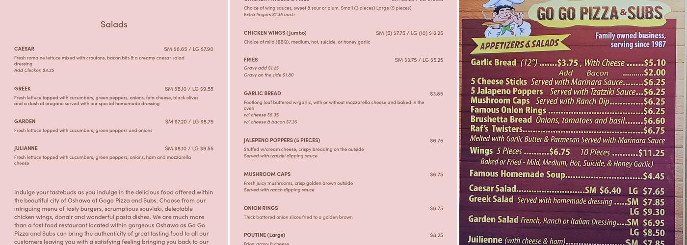 Go-Go Pizza & Subs Menu
