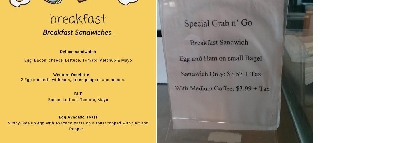 Honeybee Breakfast Menu