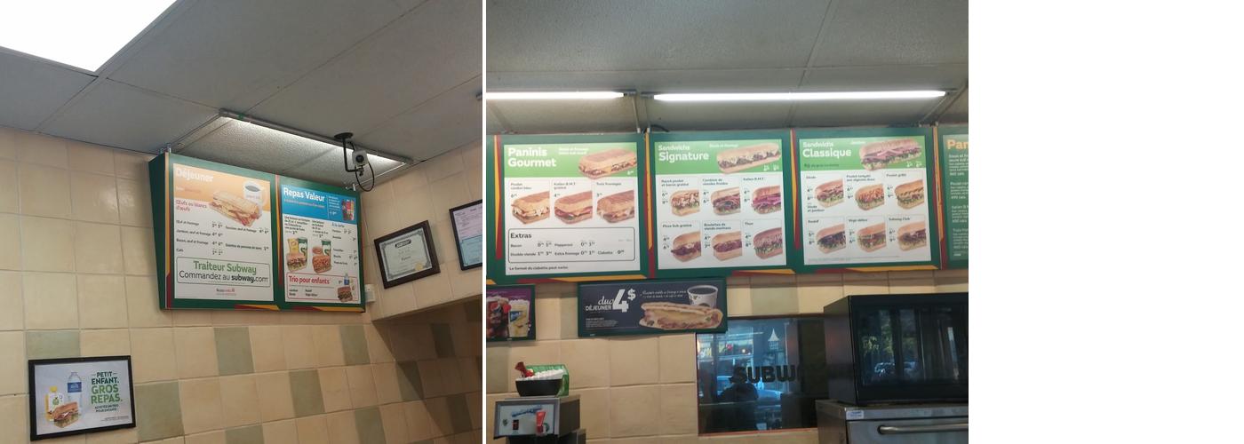 Subway Menu