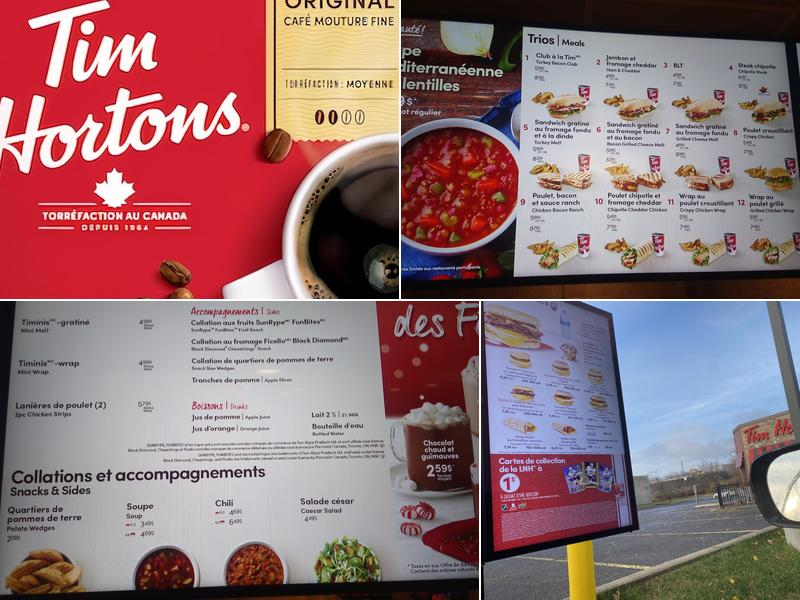 Tim Hortons Menu
