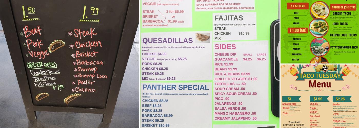 Taco Local Menu