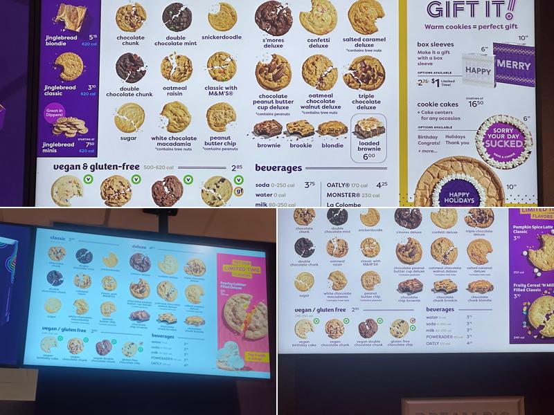 Insomnia Cookies Menu