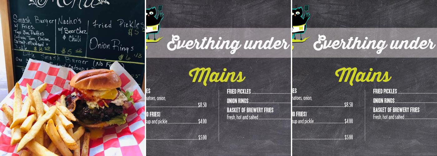 Fly by Night Grill Menu