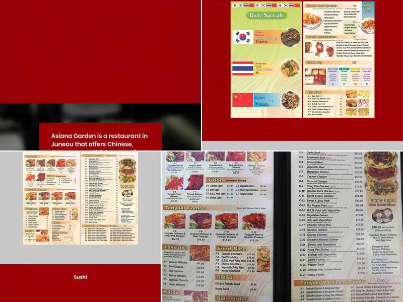 Asiana Garden 2 Menu