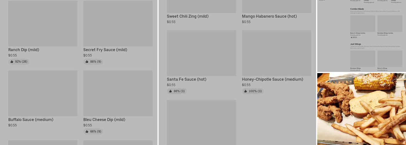 It's Just Wings Menu