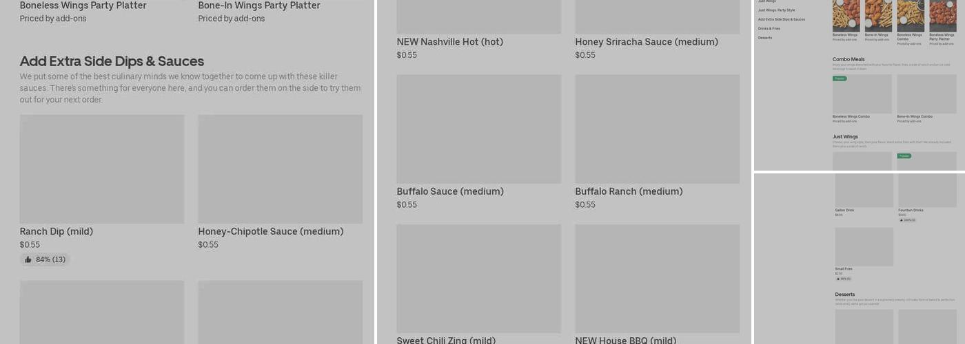 It's Just Wings Menu