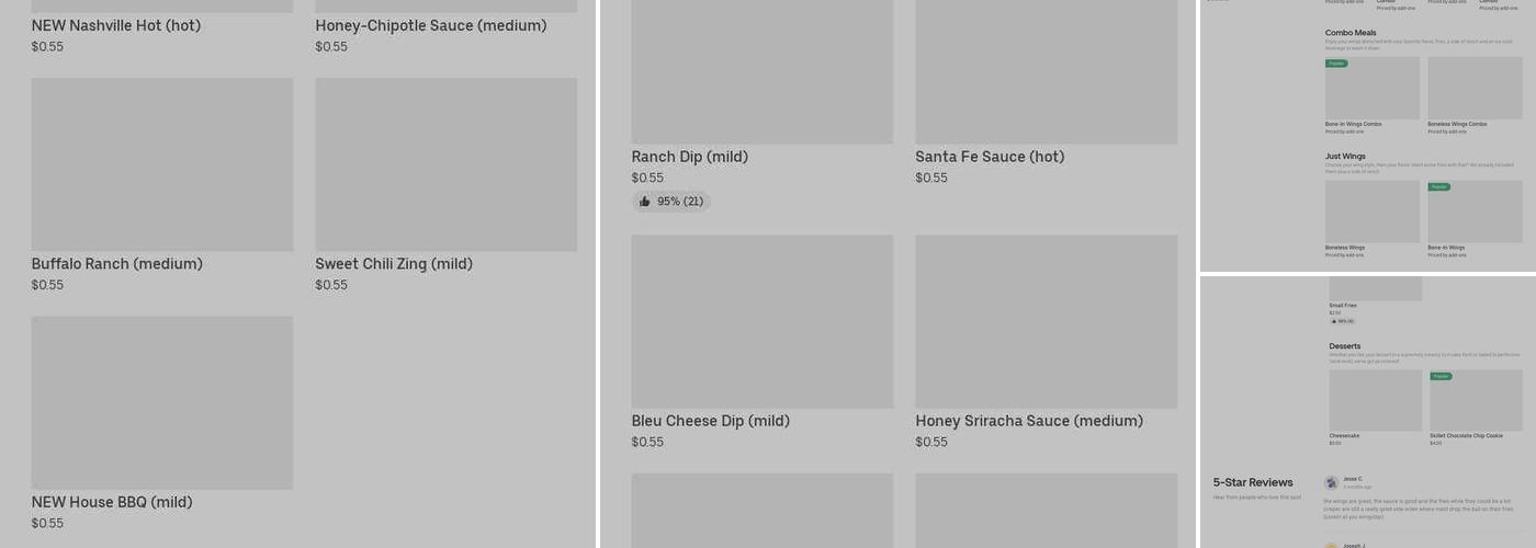 It's Just Wings Menu