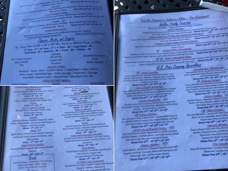 U.S. Pizza Chenal Menu
