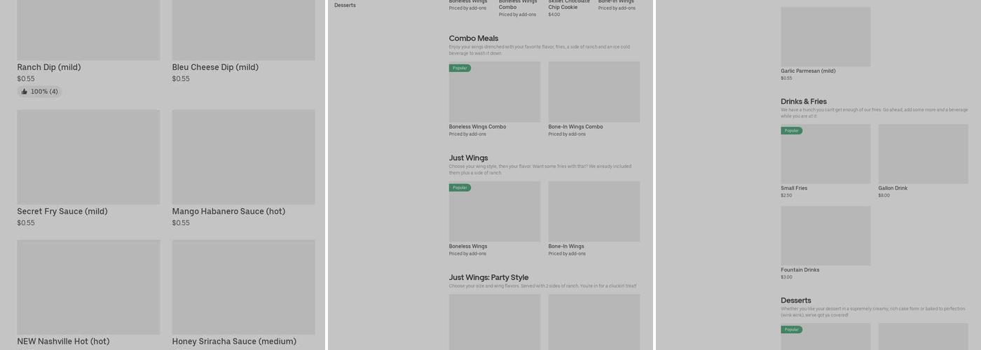 It's Just Wings Menu