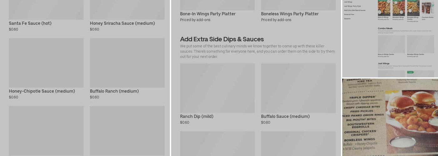 It's Just Wings Menu