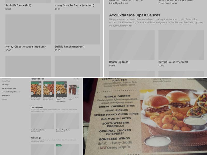 It's Just Wings Menu