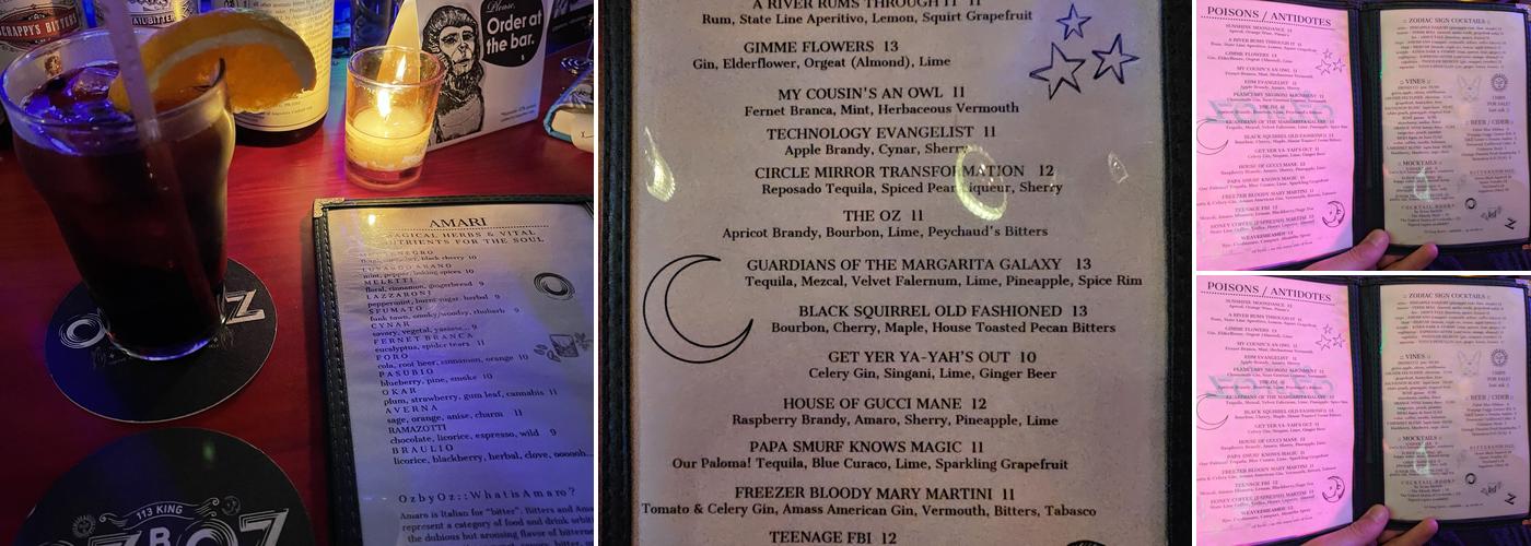 Oz by Oz Menu