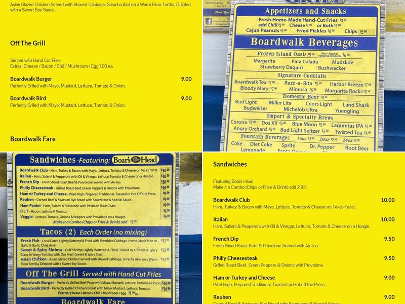 Brian's Boardwalk Grill Menu