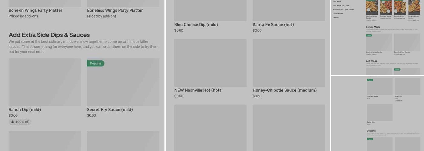 It's Just Wings Menu