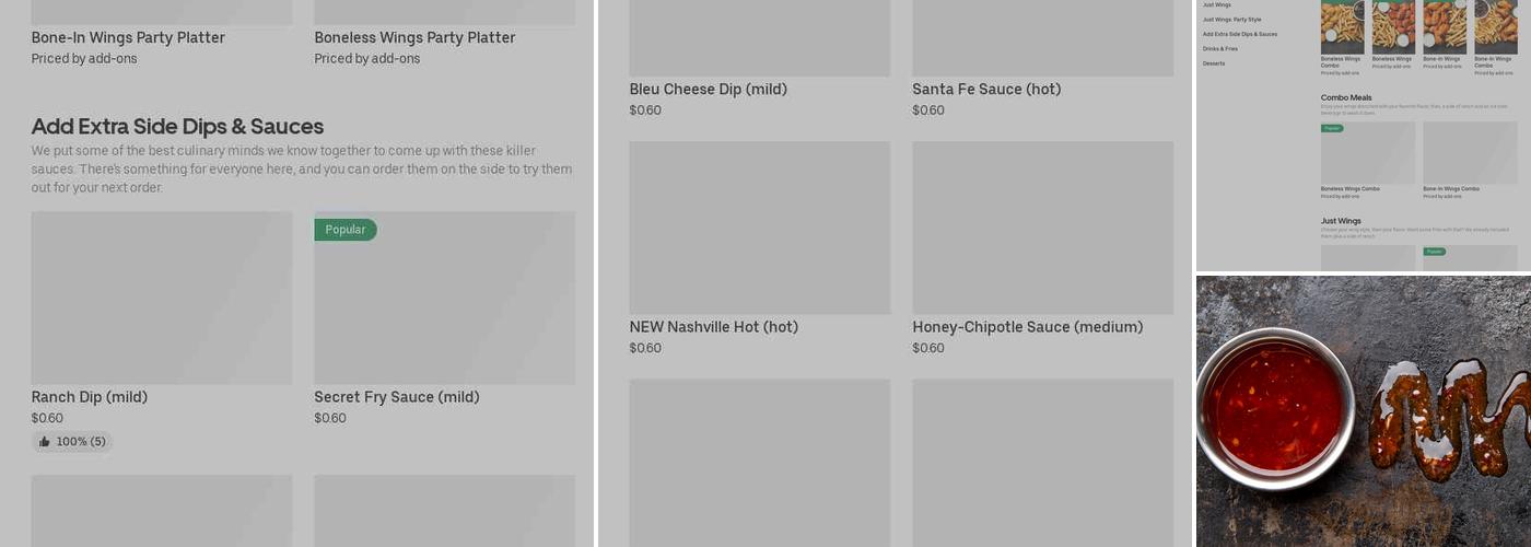 It's Just Wings Menu